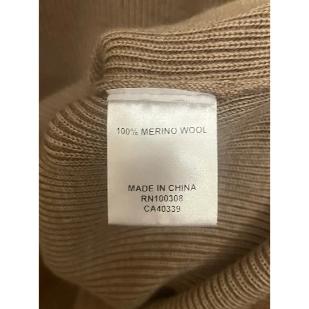 Peter Millar Men's XL 1/4 Zip Sweater 100% Merino Wool Camel Tan MF22S07
